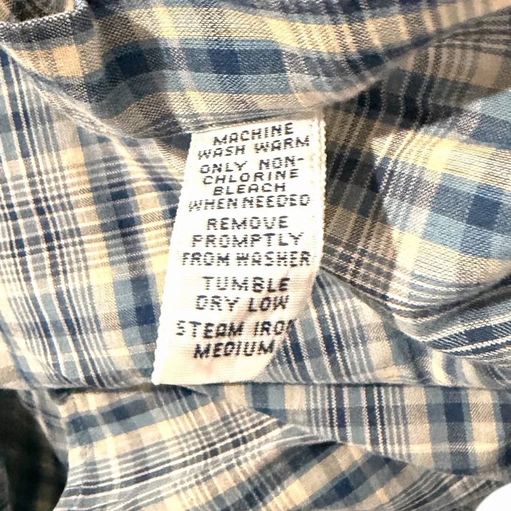 Ralph Lauren‎ Men's Blake Long Sleeve Button-Down Blue Plaid Strip Size L